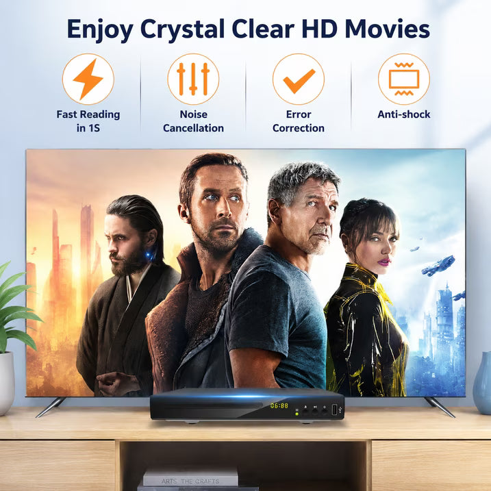 Blu-ray DVD Player with Dolby Digital, Plays Blu-ray and DVD Discs, Supports HDD and USB Playback