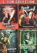 A 4-Film horror collection DVD cover features Bloody Murder, Bloody Murder 2, Junior, and Deadly Species.
