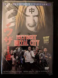 See the "Detroit Metal City" DVD cover featuring the main character's demonic stage persona and his bandmates.
