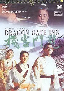 The Dragon Gate Inn DVD cover features martial arts actors and action scenes from the classic Hong Kong Kung Fu movie.
