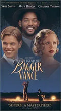 The Legend of Bagger Vance movie poster features Will Smith, Matt Damon, and Charlize Theron above a silhouetted golfer.
