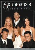 The cast of the "Friends" TV show smiles on the DVD cover for "The Series Finale: Exclusive Limited Edition."
