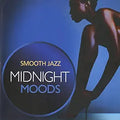 Album cover shows a woman silhouetted against a deep blue background for "Smooth Jazz Midnight Moods."
