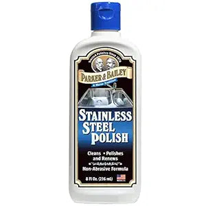 PARKER & BAILEY Stainless Steel Polish - Best Stainless Steel Cleaner for Appliances Sink Grill Cookware Clean Polish Restore Kitchen Cleaning Supplies Stain Remover Stainless Steel Cleaner and Polish