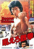 Asian martial arts film poster features a shirtless fighter with a clenched fist, advertising "Roaring Fire" action movie.
