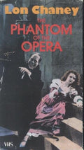 Lon Chaney's "The Phantom of the Opera" VHS cover features a dramatic scene with the Phantom looming over a distressed Christine Daae.
