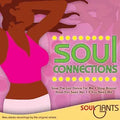 Soul Connections album cover features a silhouette of a woman and lists classic soul songs.
