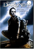 A vampire hunter with pale skin crouches on a rooftop in the Reign in Darkness movie poster.
