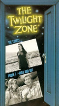 The Twilight Zone VHS box art features scenes from "The Lonely" and "Probe 7 - Over and Out" framed by an open door.
