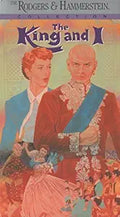Rodgers & Hammerstein's "The King and I" VHS tape displays a king and governess in ornate costumes.
