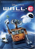 Disney Pixar's "WALL-E" DVD cover features the robot WALL-E holding a small plant, with the robot EVE floating behind him.
