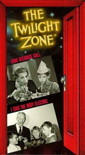 The Twilight Zone TV show poster features a red door opening onto scenes from "Long Distance Call" and "I Sing the Body Electric" episodes.
