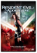 Milla Jovovich battles zombies and zombie dogs on the DVD cover for "Resident Evil: Apocalypse."
