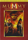 The Mummy: Tomb of the Dragon Emperor DVD cover features Brendan Fraser and Jet Li wielding swords against a fiery undead emperor.
