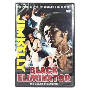 Jimmy Kelly stars as Black Eliminator in the vintage martial arts action movie DVD cover.
