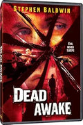 The Dead Awake DVD cover features Stephen Baldwin and a woman with a gun reflected in shattered glass.
