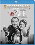 "The Artist" Blu-ray cover features Jean Dujardin and Bérénice Bejo with their dog, celebrating the film's Academy Award win for Best Picture.
