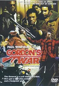 "Gordon's War" movie poster features Paul Winfield leading a group, promising action and drama in Harlem.
