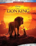 Lion and cub gaze at the sunrise on "The Lion King" Blu-ray DVD cover.
