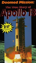 A vintage VHS cover depicts the Apollo 13 rocket launching into space for its doomed mission.
