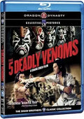 View the classic martial arts movie, The 5 Deadly Venoms, a Shaw Brothers film, on this Blu-ray disc cover.
