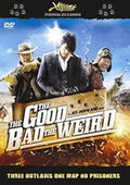 Three outlaws brandishing guns feature on "The Good, The Bad, The Weird" movie poster, promoting the Cannes Film Festival selection.
