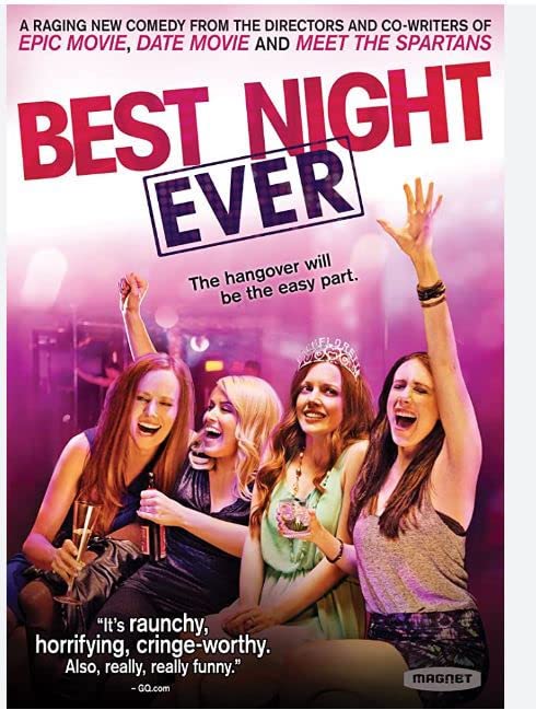 Laughing women celebrate on the movie poster for the comedy film "Best Night Ever."
