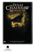 The Texas Chainsaw Massacre DVD cover features a menacing, textured image to promote the horror film.
