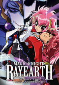 Magic Knight Rayearth Season Two 15th Anniversary cover features characters with pink hair and pointed ears alongside a larger imposing figure.
