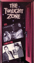 The Twilight Zone DVD features episodes "Steel" and "A Game of Pool" with black-and-white images against a cosmic background and an opening door.
