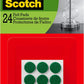 Scotch SP852-NA Felt Pads, 0.5", Green, 24 Count