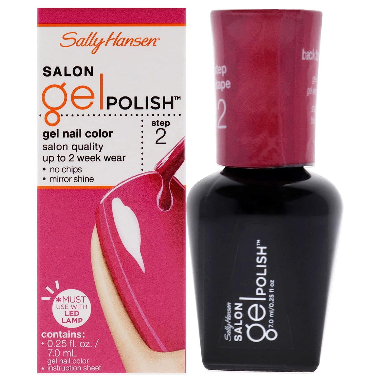 Sally Hansen Salon Pro Gel Nail Polish Lacquer, Back to the Fuchsia, 0.24 Fl. Oz.