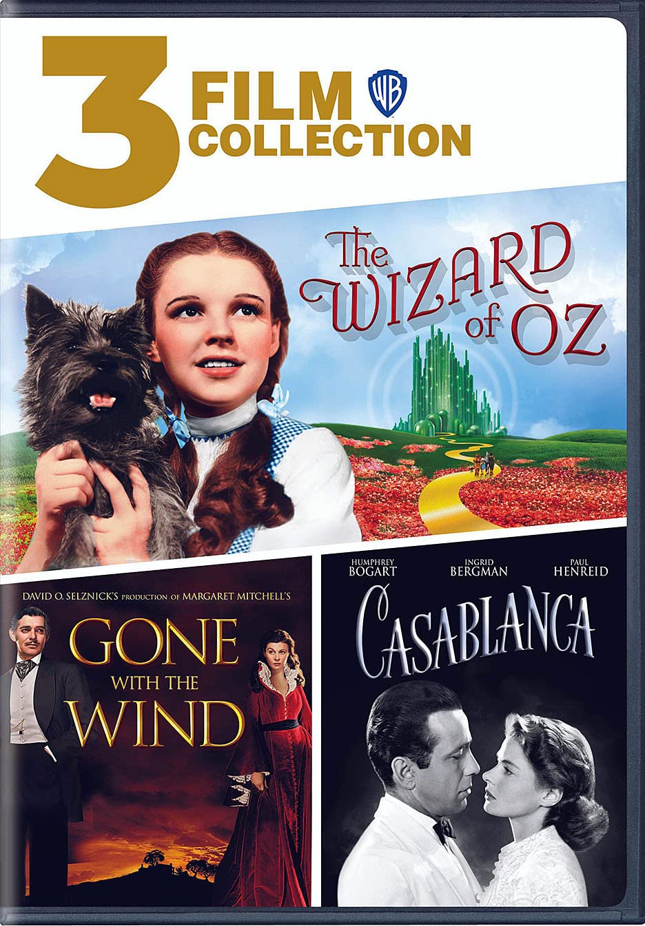 3 Film Collection: The Wizard of Oz / Gone With the Wind / Casablanca [DVD]
