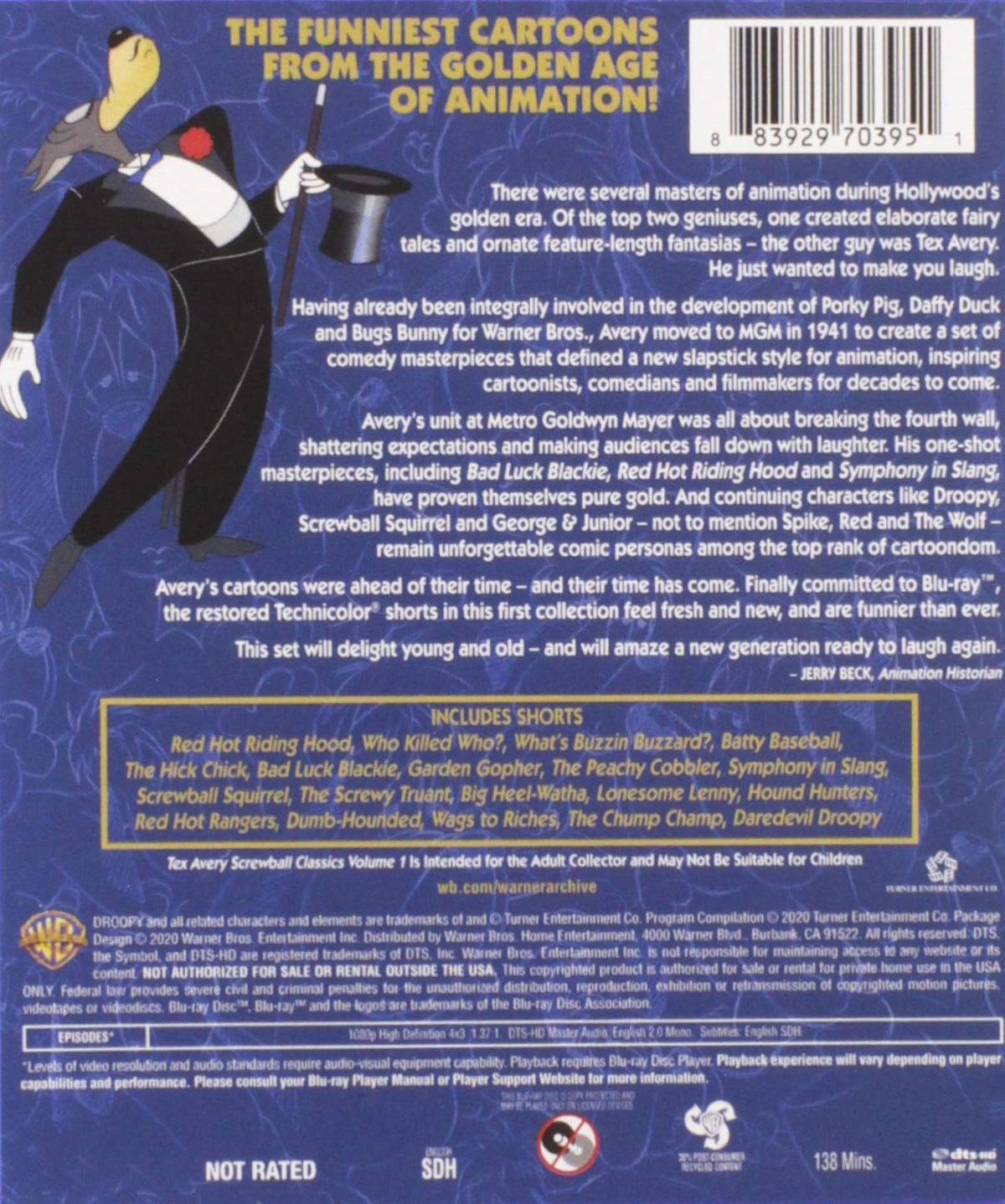 Tex Avery Screwball Classics Volume 1 [Blu-ray]