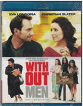 See the "With Out Men" Blu-ray cover featuring Eva Longoria, Christian Slater, and Kate del Castillo in a comedy about women taking charge.

