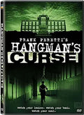 "Hangman's Curse DVD cover shows a figure walking toward a hanging noose in a green-toned school hallway."
