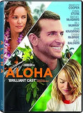 "Aloha" movie cover shows Bradley Cooper smiling between Emma Stone and Rachel McAdams.
