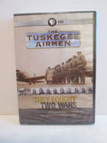 Buy the PBS documentary "The Tuskegee Airmen" DVD featuring a group of African American pilots standing proudly beside their WWII aircraft.
