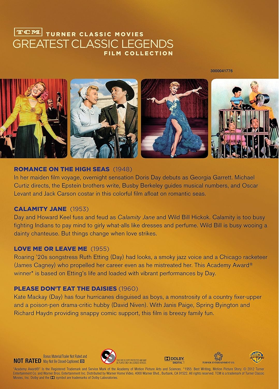 TCM Greatest Classic Legends Film Collection: Doris Day (Calamity Jane / Please Don't Eat the Daisies / Love Me or Leave Me / Romance on the High Seas) (DVD)