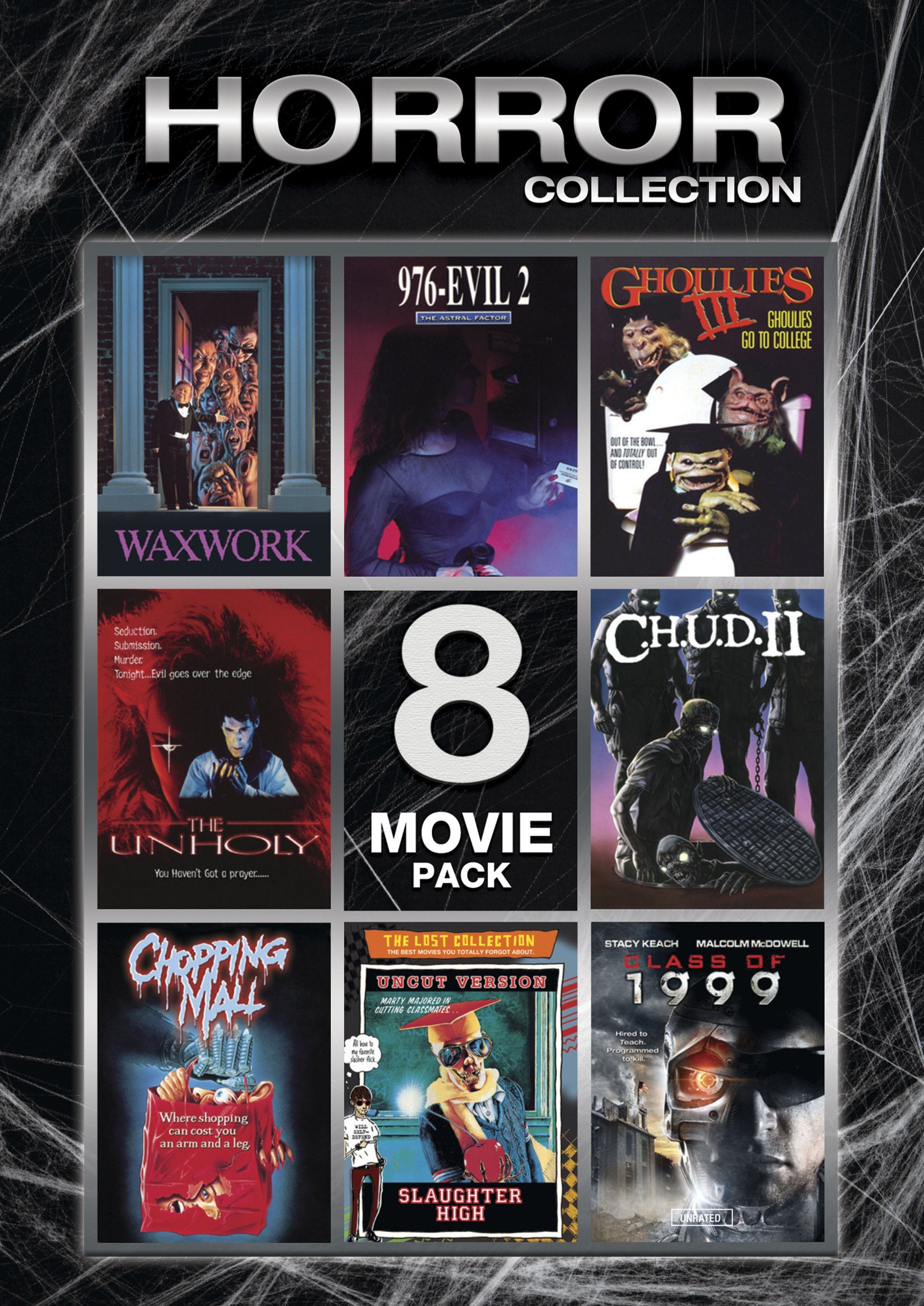 Horror Collection (Waxwork / 976-EVIL II / Ghoulies III / The Unholy / C.H.U.D. II / Chopping Mall / Slaughter High / Class of 1999) [DVD]
