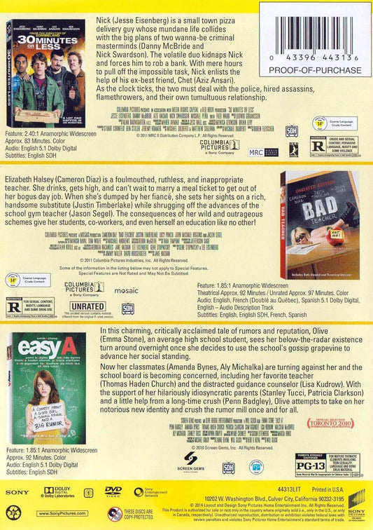 30 Minutes or Less / Bad Teacher / Easy A (The Laugh Out Loud Triple Feature) (DVD)