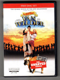 Ryan Reynolds and Tara Reid star on the National Lampoon's Van Wilder movie DVD cover featuring an unrated version with a party crowd and a bulldog.
