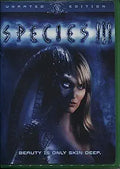 Species III DVD cover features a woman with both human and alien features.
