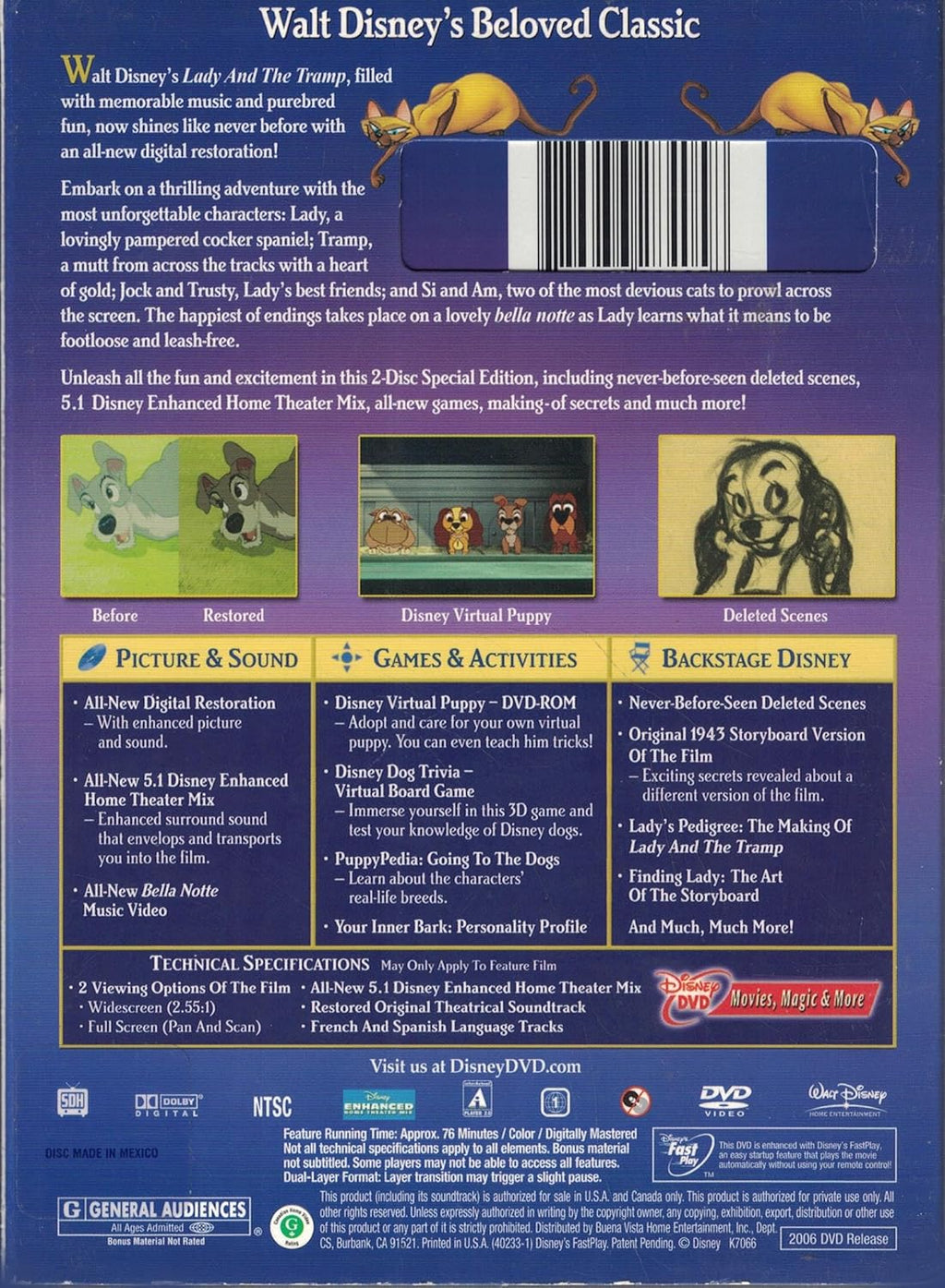 Lady and the Tramp (Two-Disc 50th Anniversary Platinum Edition) (DVD)