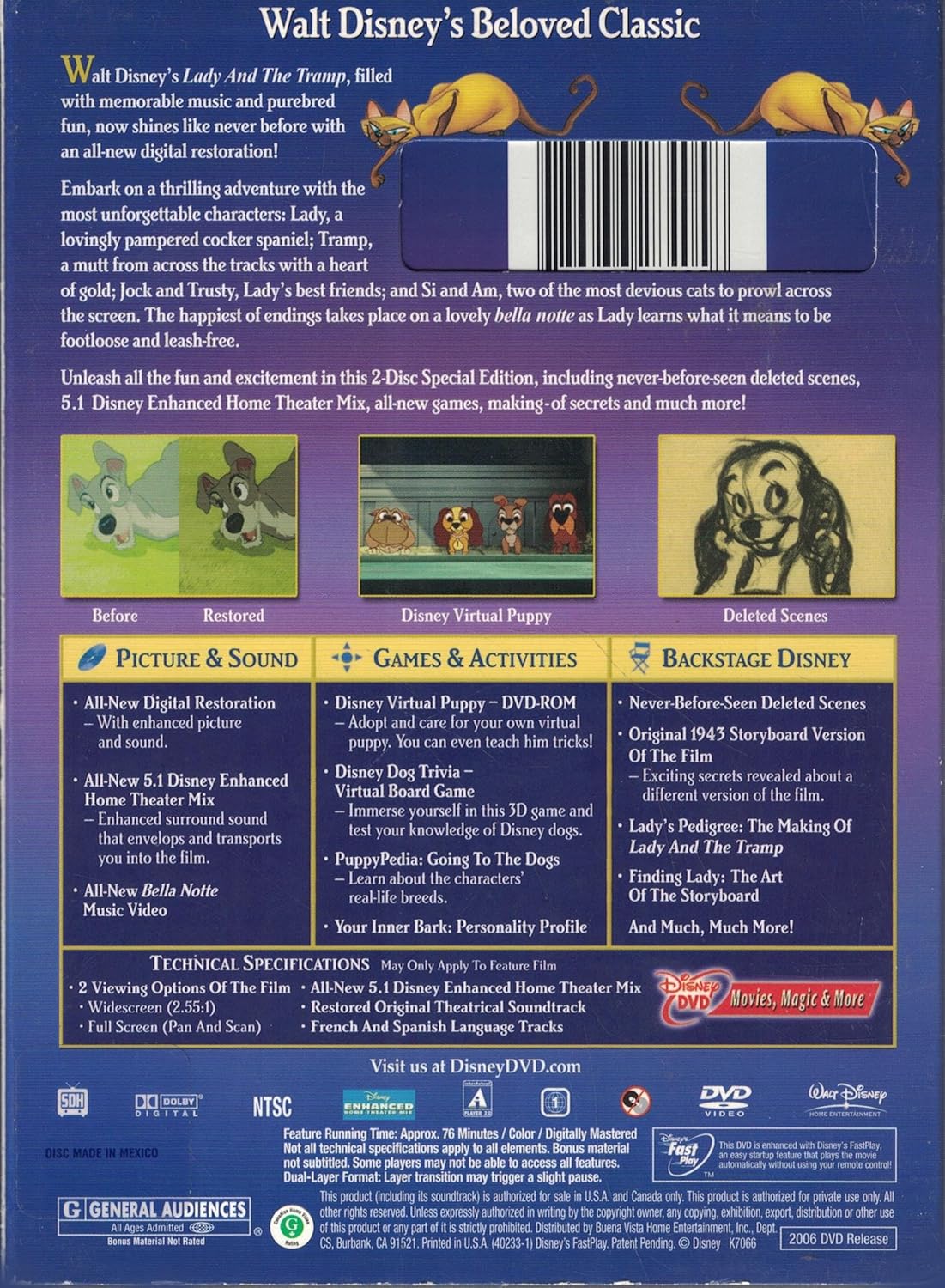 Lady and the Tramp (Two-Disc 50th Anniversary Platinum Edition) (DVD)