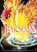 Osamu Tezuka's Phoenix soars in a vibrant, fiery illustration from the Perfect Collection manga.
