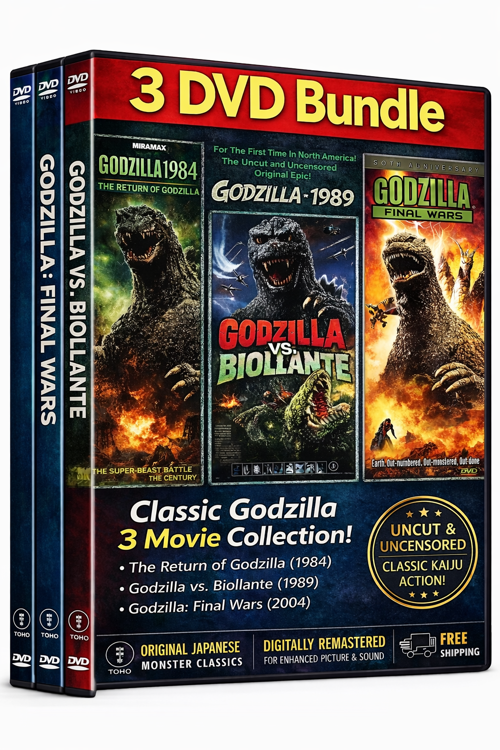 Godzilla Bundle - The Return of Godzilla / Godzilla vs. Biollante / Godzilla: Final Wars