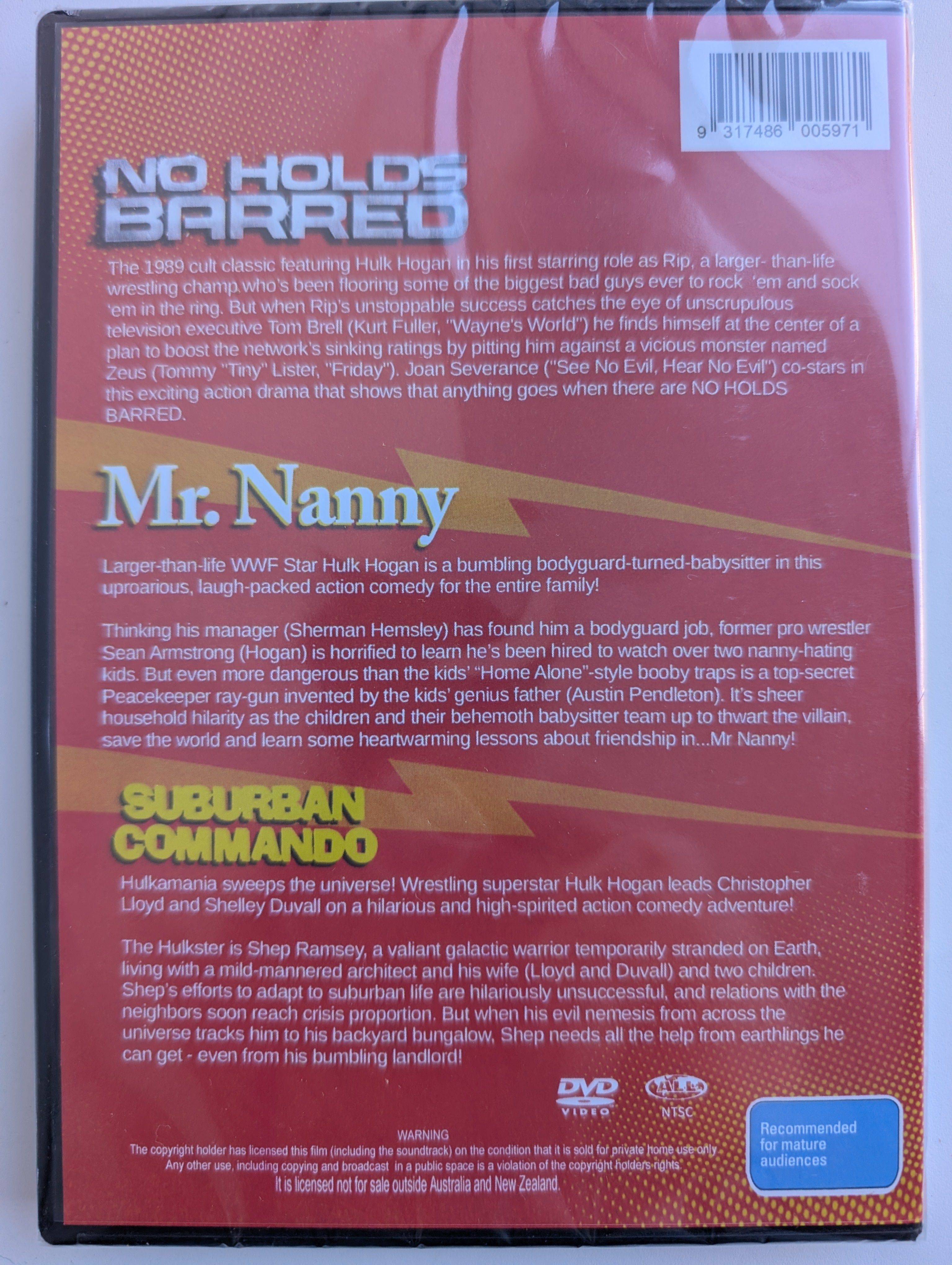 Hulk Hogan 3 Movie Collection (No Holds Barred / Mr Nanny / Suburban Commando)