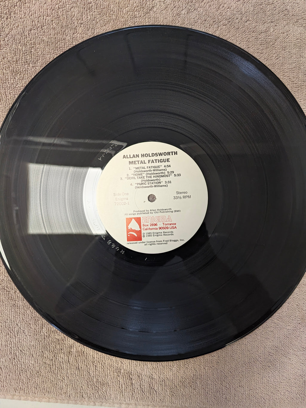 Allan Holdsworth With I.O.U. - Metal Fatigue - Used VG+