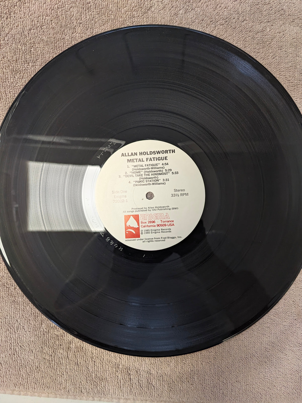 Allan Holdsworth With I.O.U. - Metal Fatigue - Used VG+